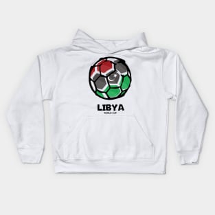 Libya Football Country Flag Kids Hoodie